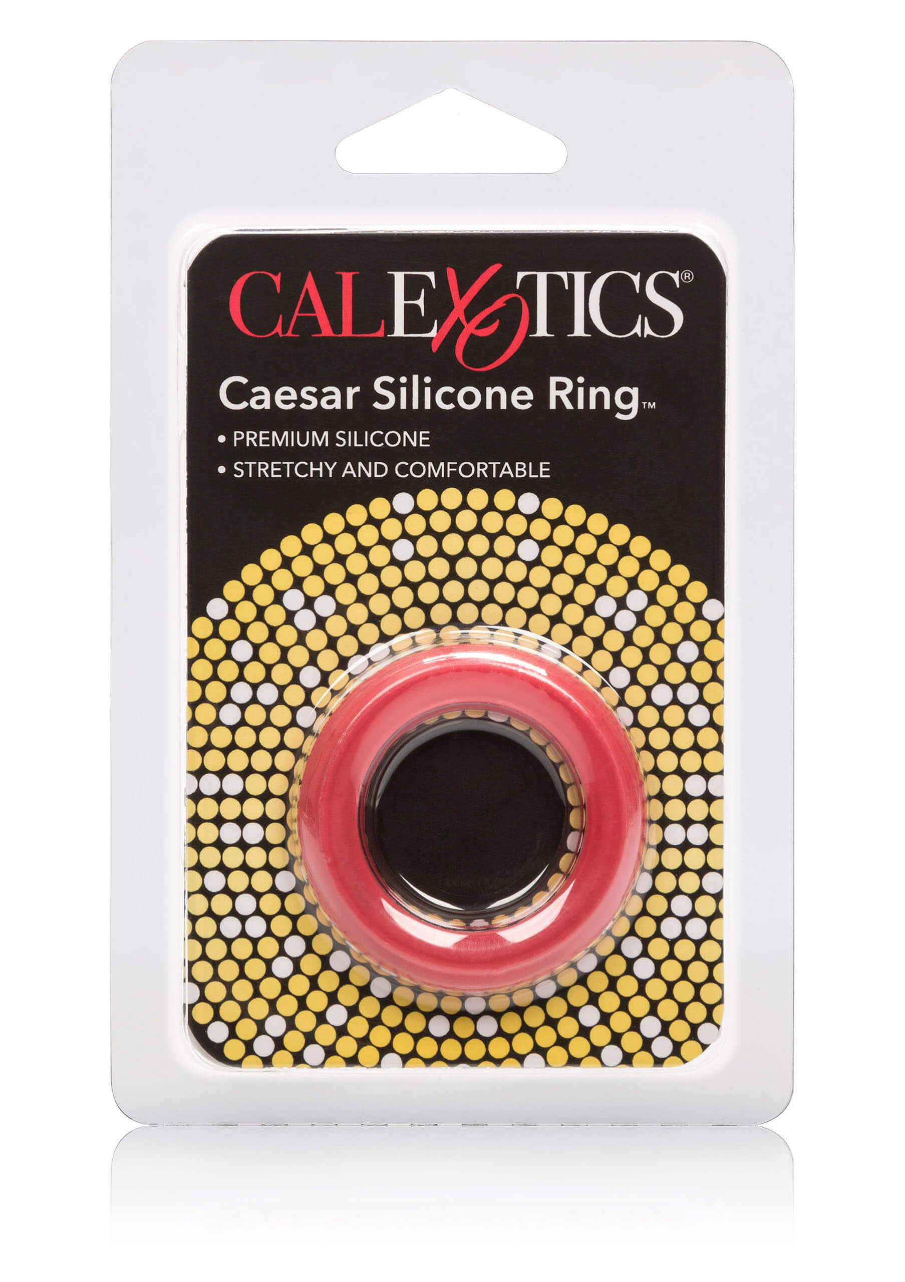 California Exotics Caesar, červený silikonový kroužek na penis 3 cm