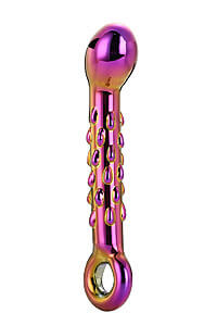 Glamour Glass Ribbed G-Spot Dildo (18 cm)