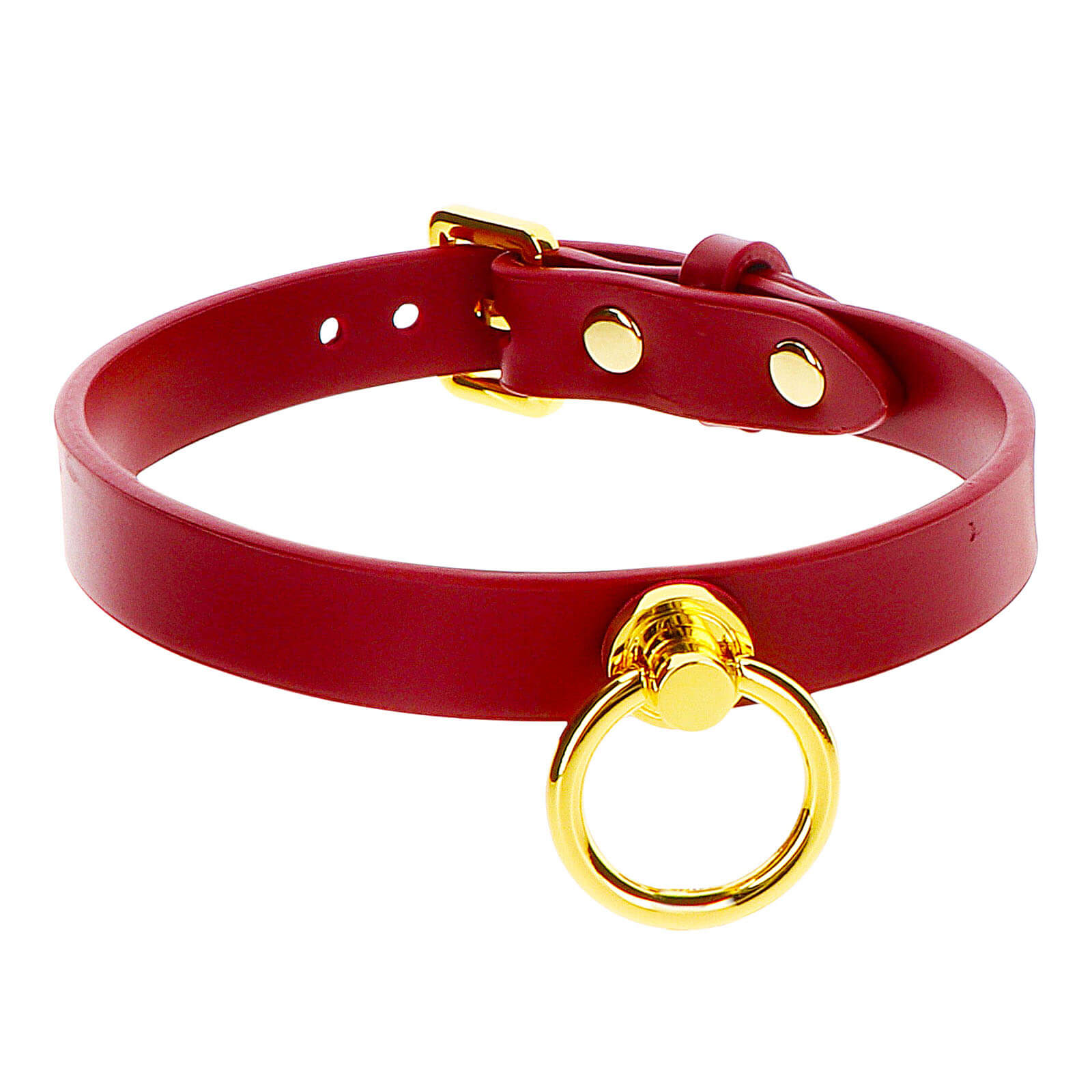 TABOOM Bondage In Luxury O-Ring Collar (Red)