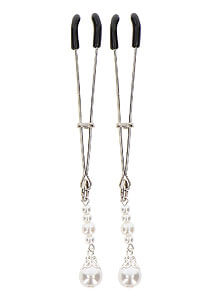 TABOOM Nipple Play Tweezers with Pearls (Silver)