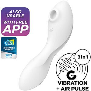 Satisfyer Curvy Trinity 5 (White), zasouvací Air Pulse vibrátor