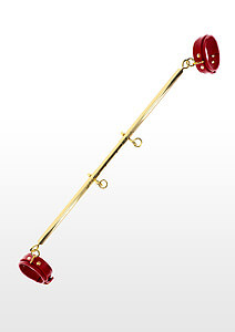 TABOOM Bondage In Luxury Spreader Bar (Red), kovová roztahovací tyč nohou