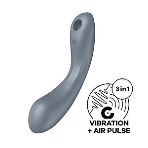 Satisfyer Curvy Trinity 1 (Bluegrey), zasouvací Air Pulse vibrátor