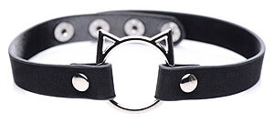 Master Series Slim Choker Kinky Kitty (Black), fetish obojek