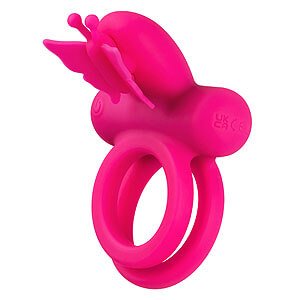 CalExotics Butterfly Dual Ring, vibrační kroužek na penis