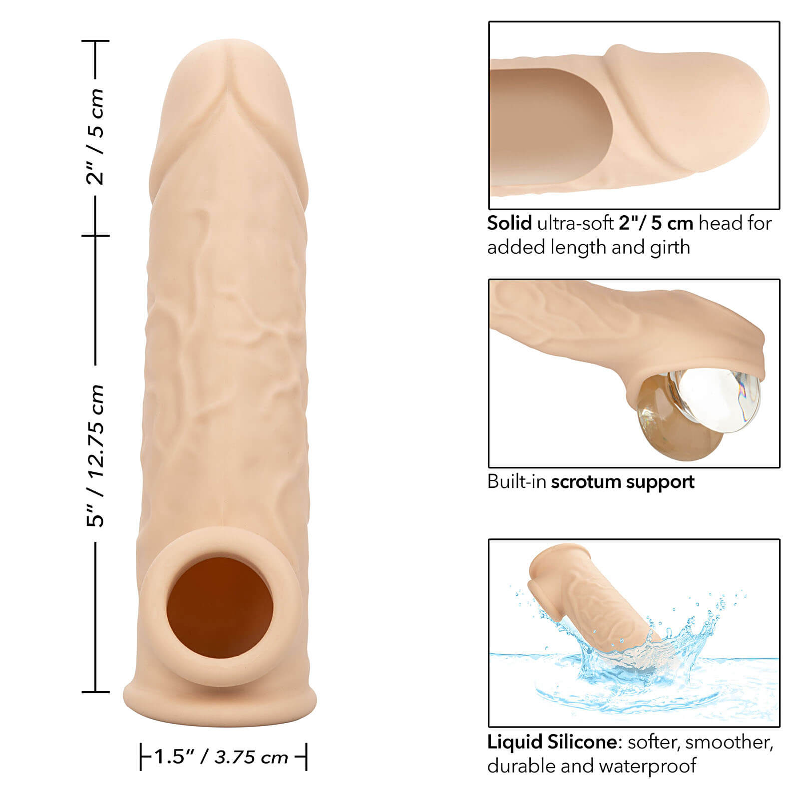 CalExotics Lifelike Extension 7″ (Skin), prodlužovací návlek na penis