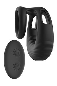 RAMROD Strong Vibe Cockring Remote (Black), vibrační kroužek na penis