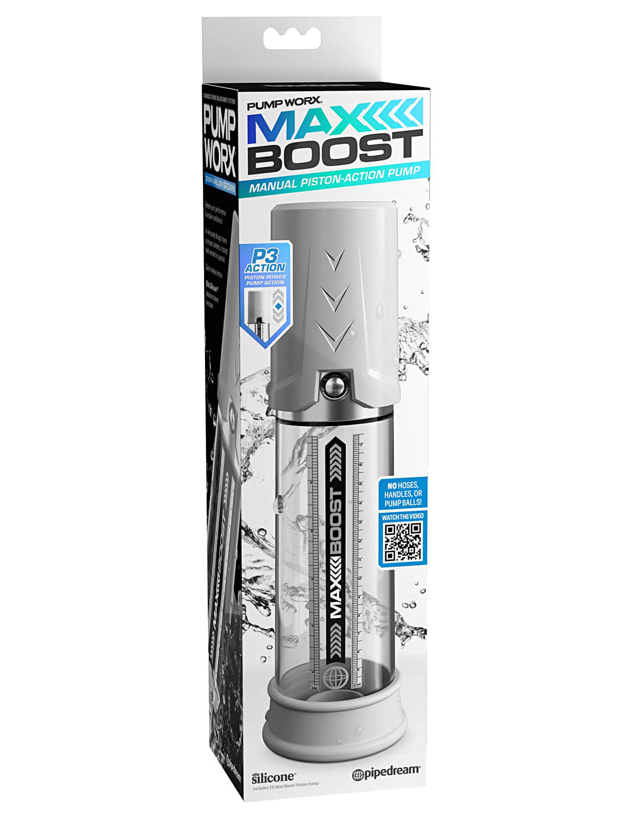 Pump Worx MAX BOOST (White), vylepšená penis pumpa