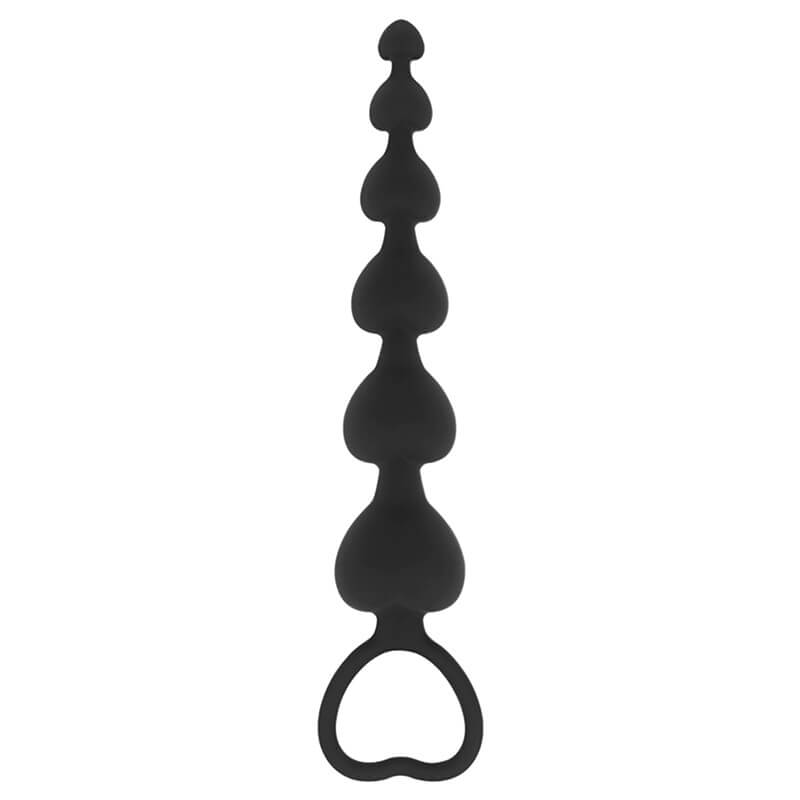 Black and Silver Mila (16,2 cm), silikonový anální řetěz
