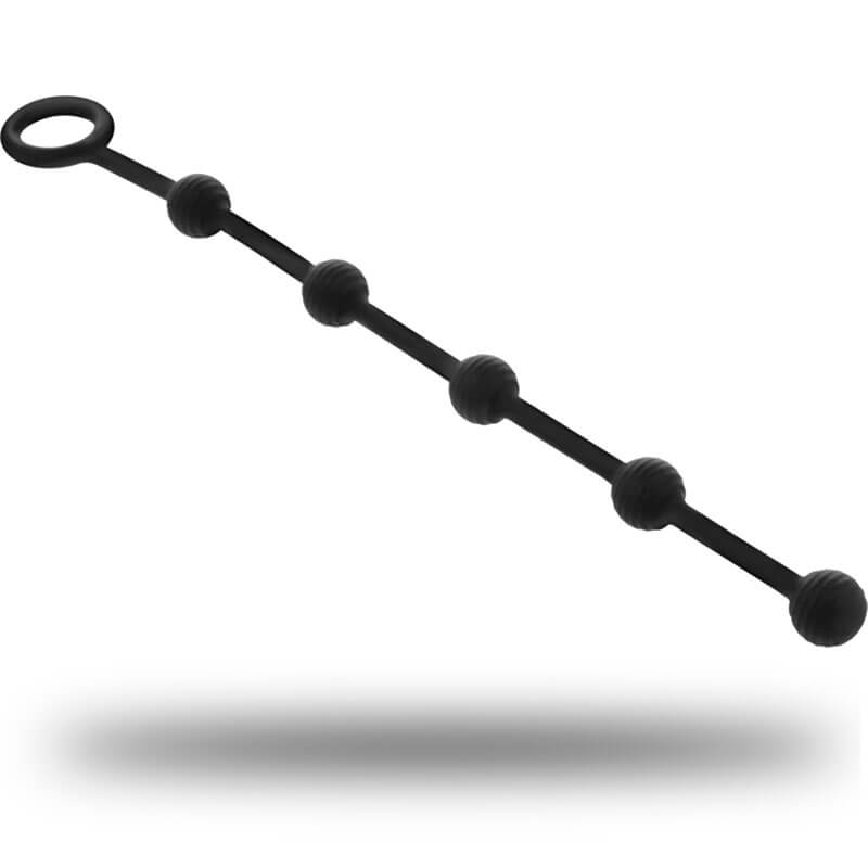 Black and Silver Korg (23 cm), silikonový anální řetěz