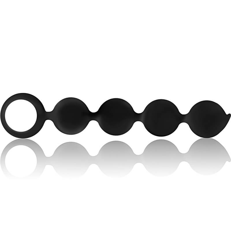 Black and Silver Lennon (15 cm), silikonový anální řetěz