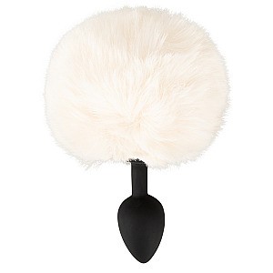 You2toys Fluffy Tail (White), anální kolík se zaječím ocáskem