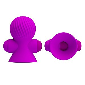 Pretty Love Nipple Sucker (Purple), vibrační přísavky na bradavky