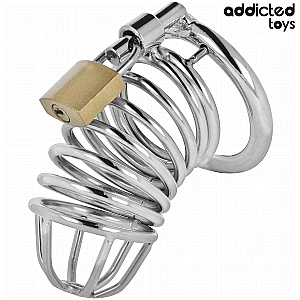 Addicted Toys Locked Iron Cell Metal Penis Cage M, kovová klec na penis