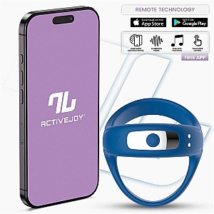 Intoyou App Series Rank Vibrating Ring (Blue), vibrační erekční kroužek s aplikací