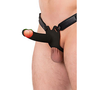 Hidden Desire Hollow Penis Strapon Black (16cm), dutý připínací penis