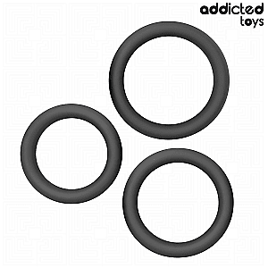 Addicted Toys Set Of Flat Silicone Rings, silikonové erekční kroužky