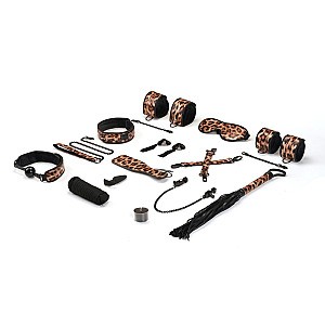 Liebe Seele Leopard Print 13pcs Kit, BDSM sada pro začátečníky