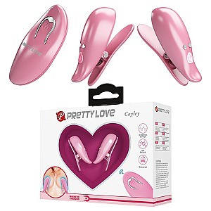 Pretty Love Cailey Nipple Clamps with Vibration and Remote, vibrační svorky na bradavky