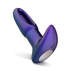 Hueman Voyager Vibrating Butt Plug With Tapping (Purple), vibrační anální kolík