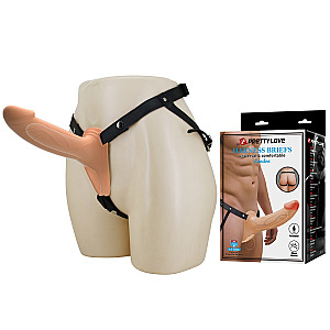 Pretty Love Landon Harness Briefs (Flesh), dutý strap-on dildo