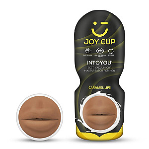JOY CUP Masturbator Mouth Provocative Caramel, masturbátor ve tvaru úst