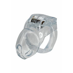 Hidden Desire Extreme Clear Control Cock Cage Short, průhledná uzamykatelná klec