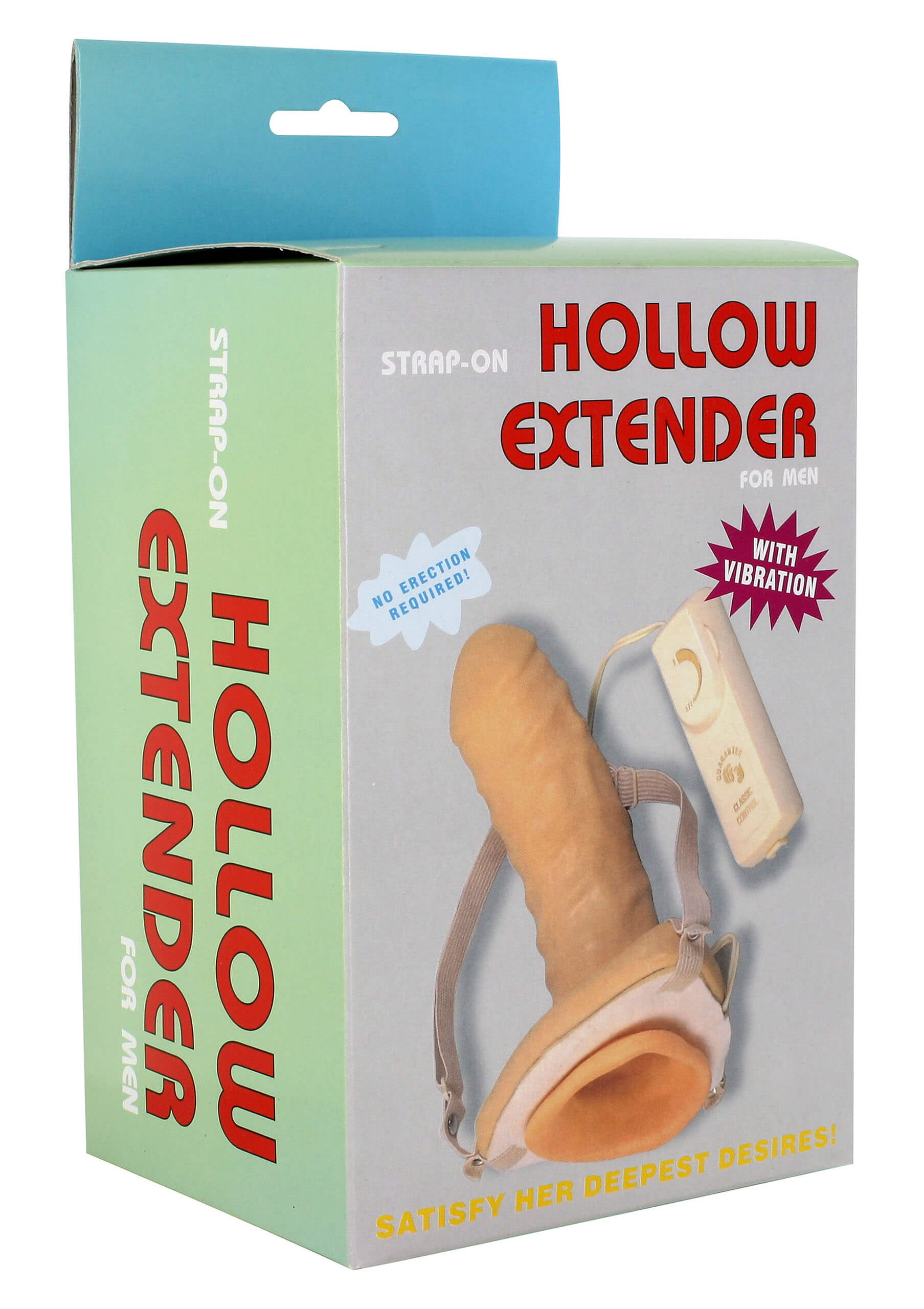 Připínací penis Hollow Extender vibrační