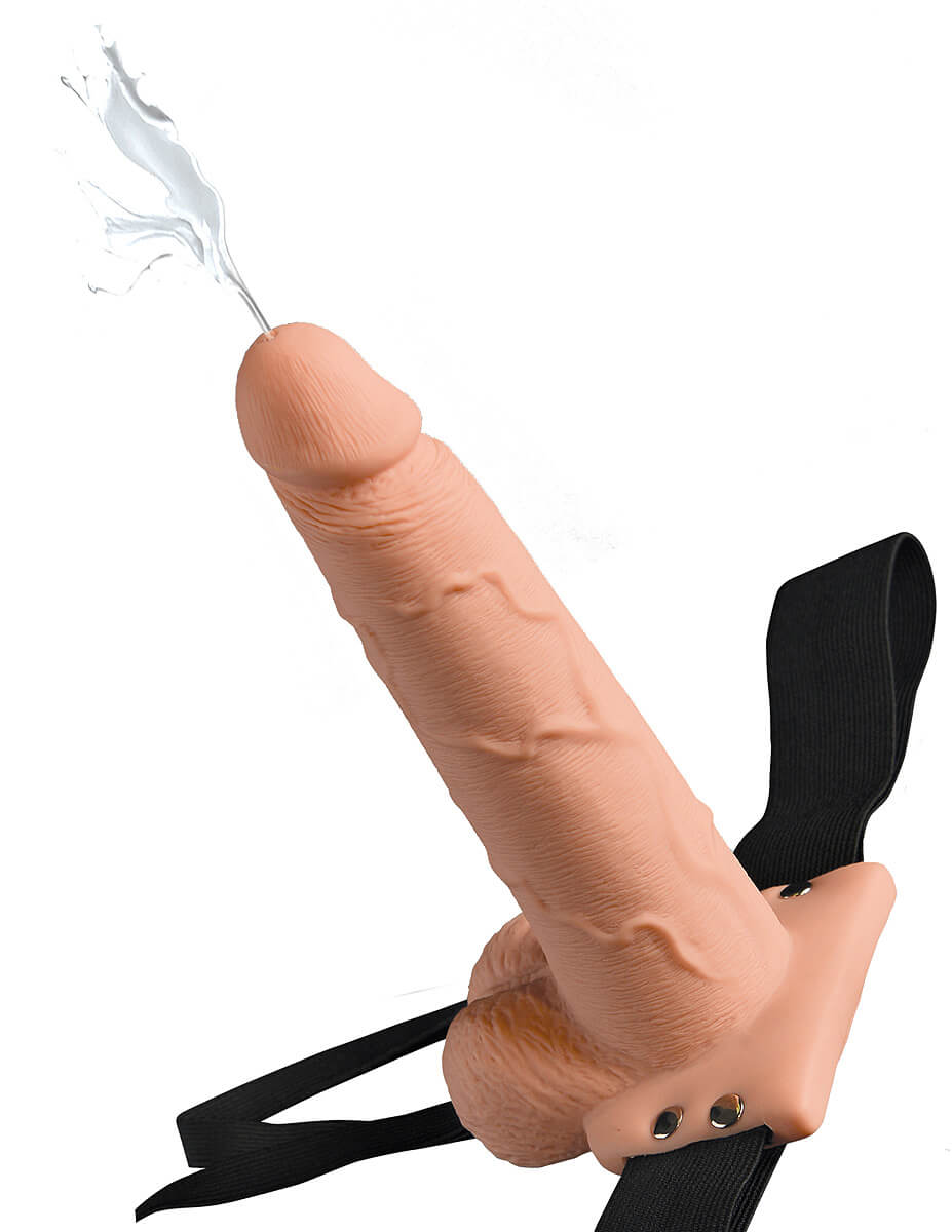 Fetish Fantasy 7.5" (19 cm) Hollow Squirting Strap-on with Balls