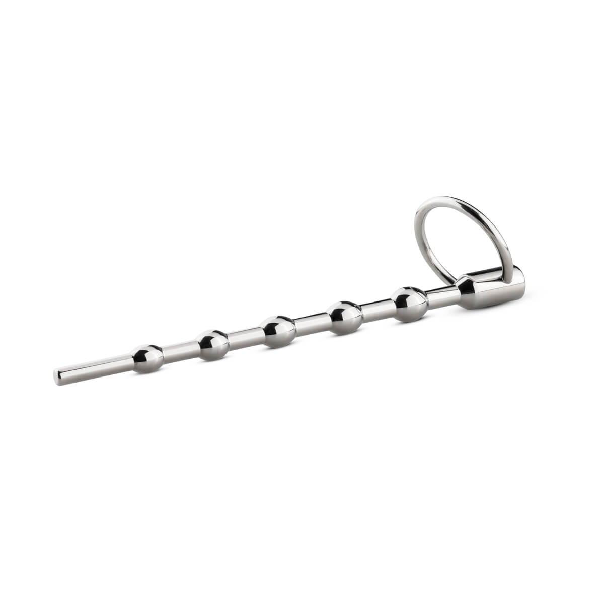 Sinner Gear Beaded Solid Metal Dilator With Pull Ring 9 mm - perlový dilatátor s kroužkem