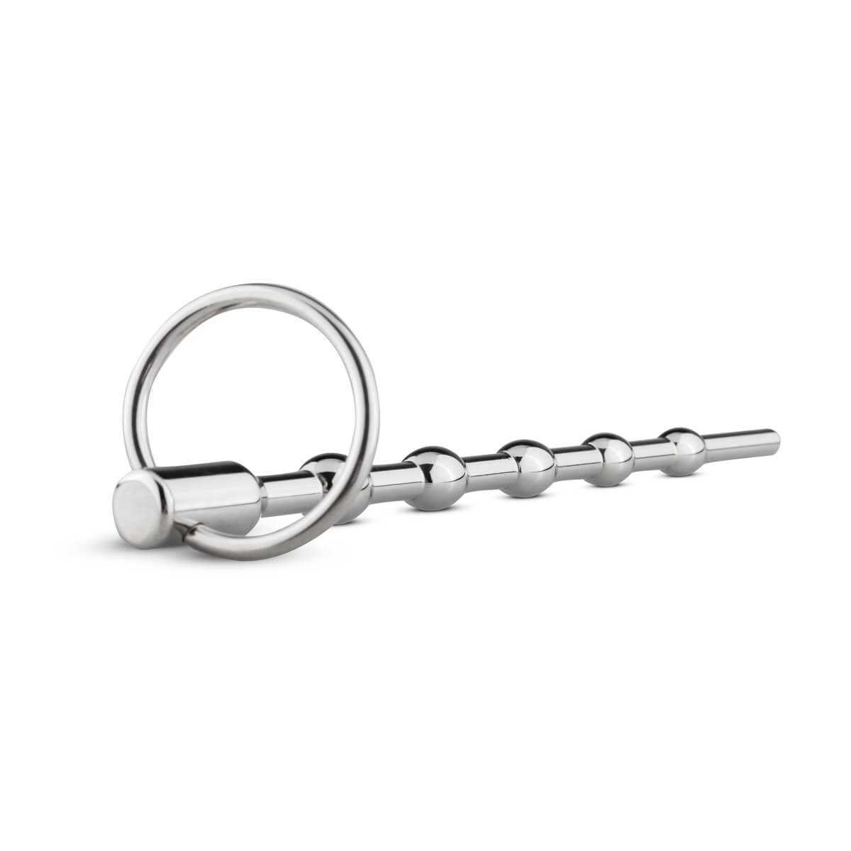 Sinner Gear Beaded Solid Metal Dilator With Pull Ring 9 mm - perlový dilatátor s kroužkem