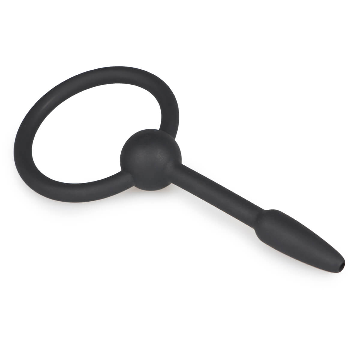 Sinner Gear Small Silicone Penis Plug With Pull Ring - malý dutý silikonový dilatátor