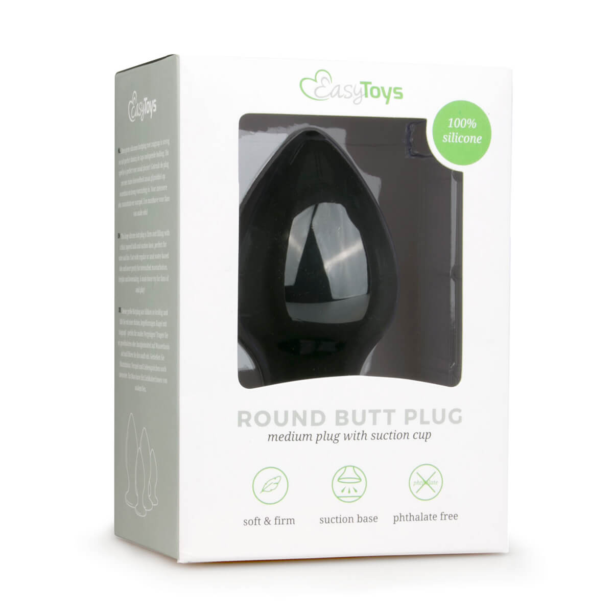 EasyToys Round Butt Plug Medium střední kulatý anální kolík