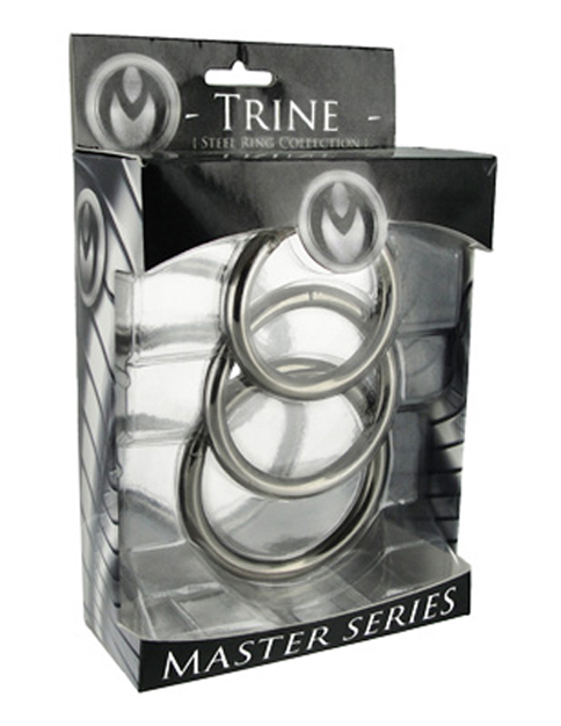 Erekční kovové kroužky Master Series Trine Steel Ring Collection