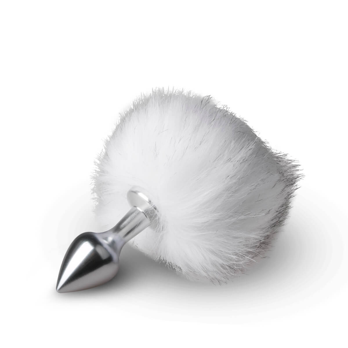 Bílý králičí ocásek EasyToys Bunny Tail Plug no.1 stříbrný anální kolík