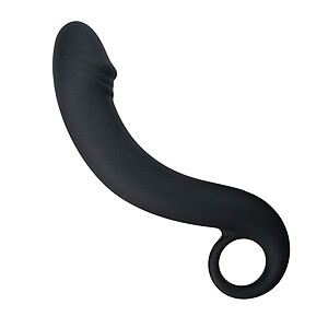 EasyToys Silicone Curved Dong (17,5 cm) černé prohnuté dildo