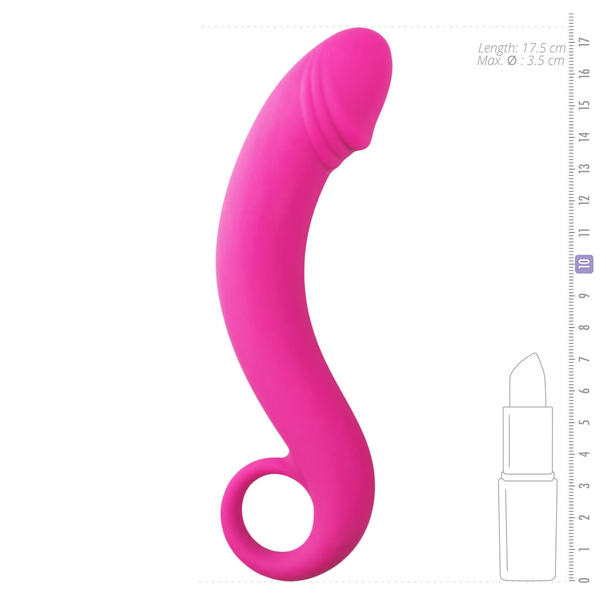 EasyToys Silicone Curved Dong růžový masér prostaty