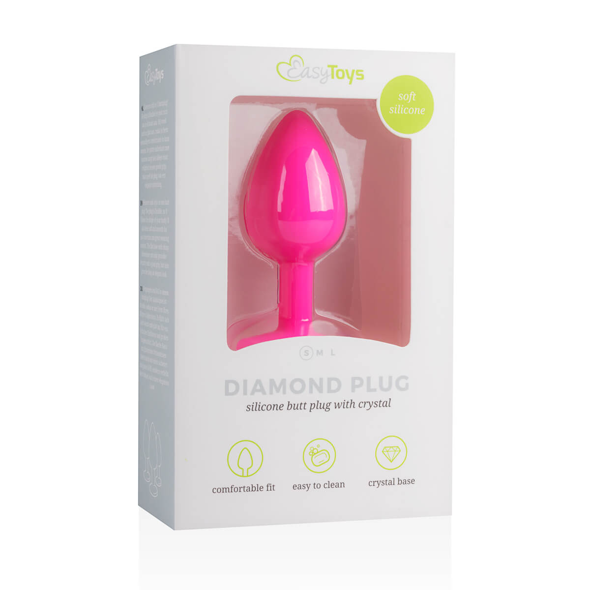 Anální kolík s diamantem EasyToys Diamond Plug Small malý růžový