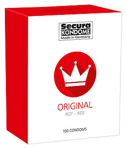 Červené kondomy 100 kusů Secura Original Red 52 mm