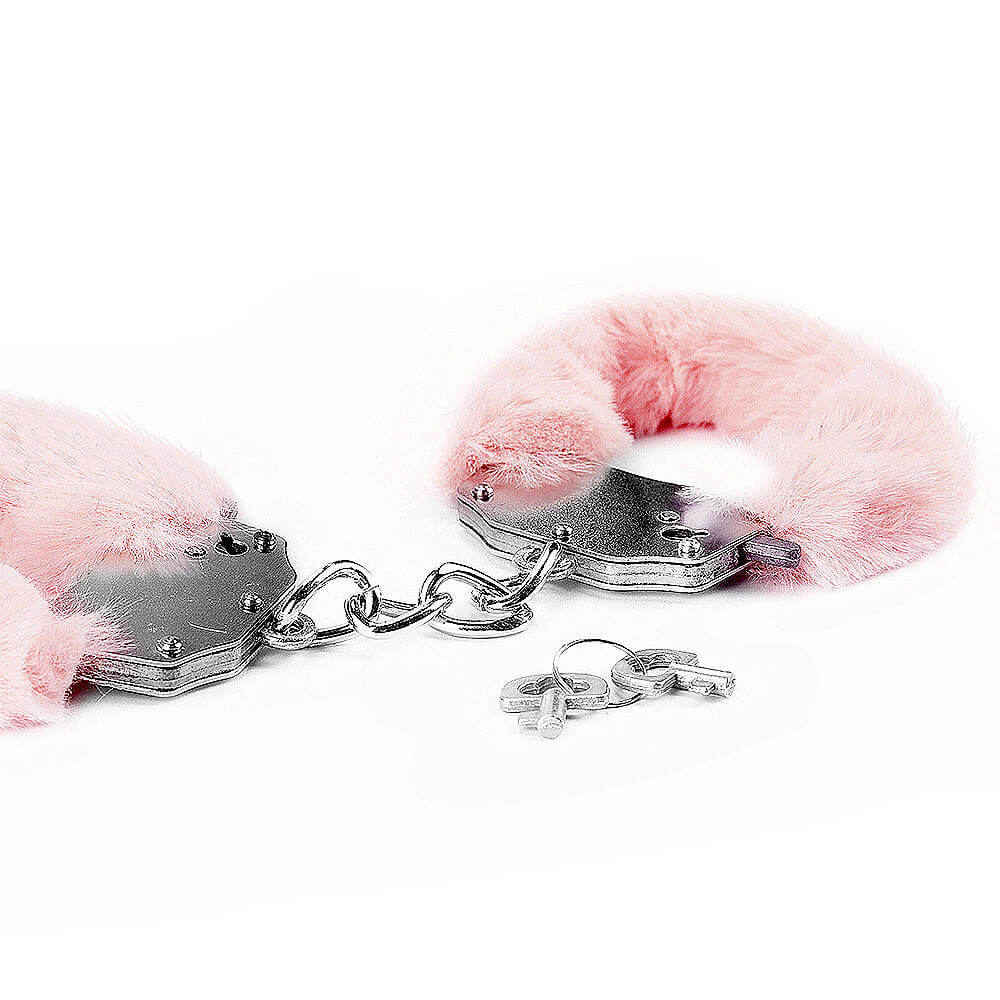 Sexy růžová pouta s plyšem Lovetoy Fetish Fluffy Handcuffs