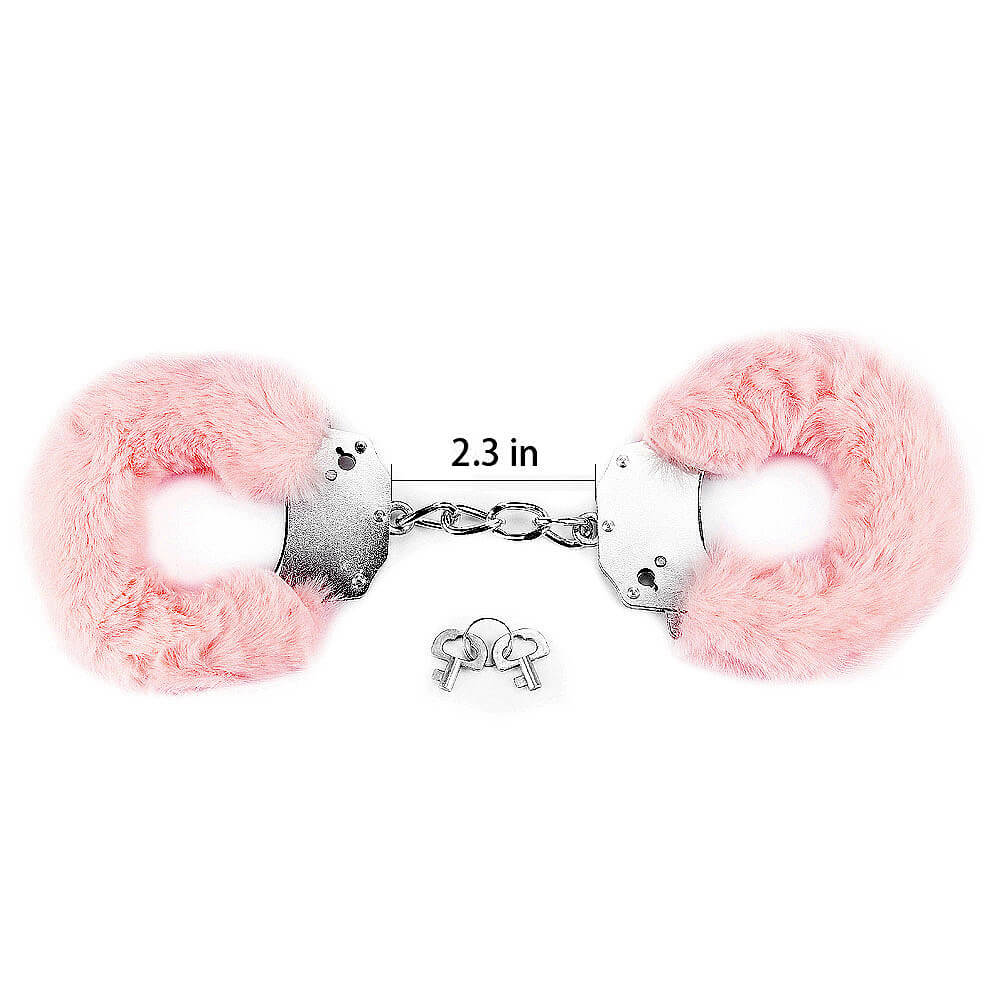 Sexy růžová pouta s plyšem Lovetoy Fetish Fluffy Handcuffs