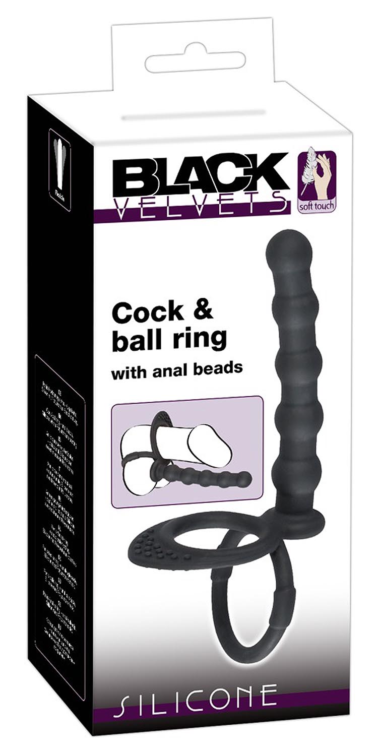 Anální kolík Black Velvets Cock & Ball Ring