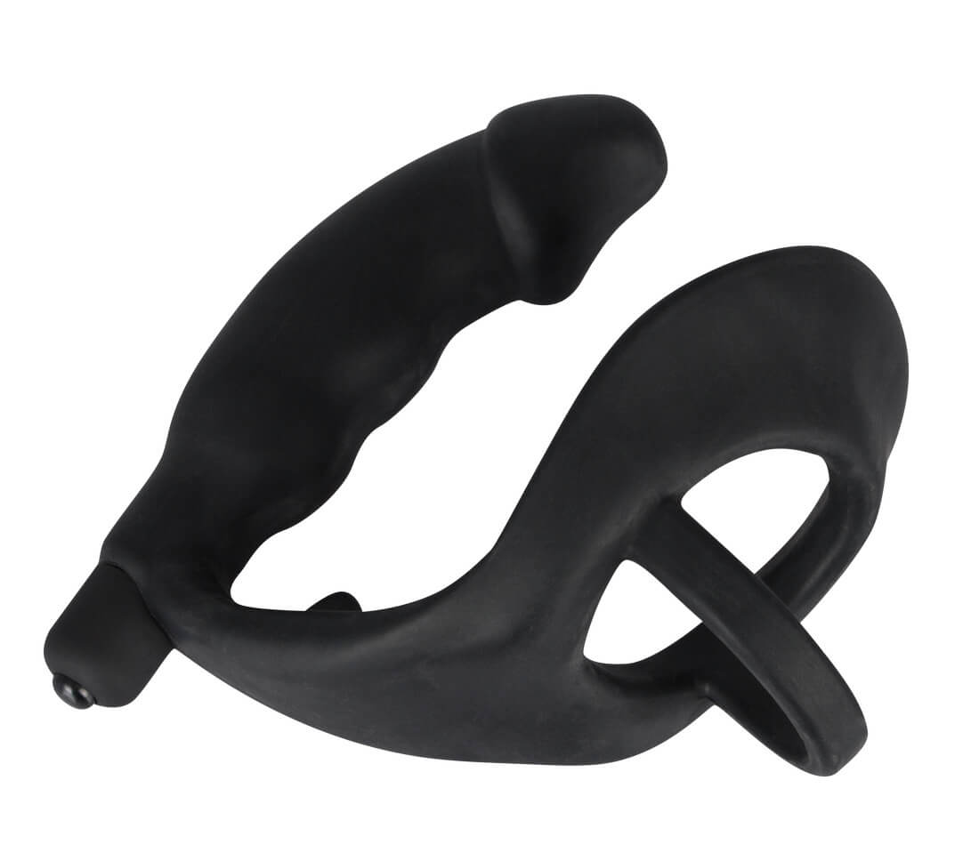 Black Velvets Ring & Vibro Plug - vibrační masér prostaty a kroužek kolem penisu