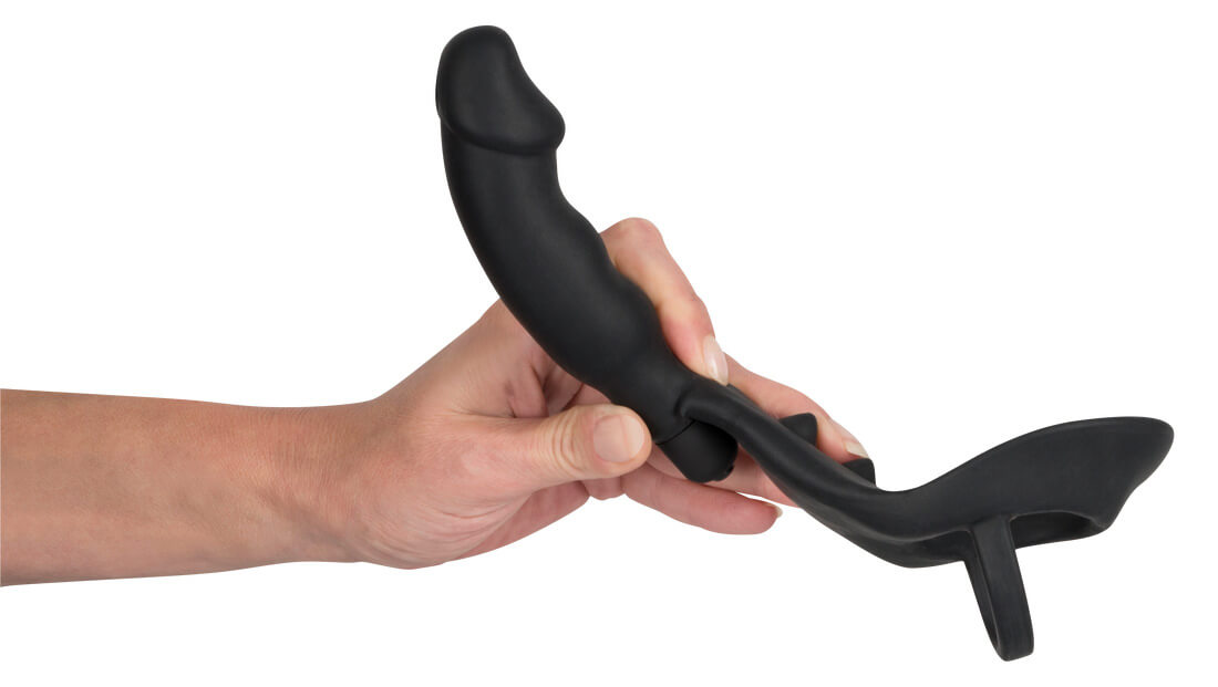 Black Velvets Ring & Vibro Plug - vibrační masér prostaty a kroužek kolem penisu