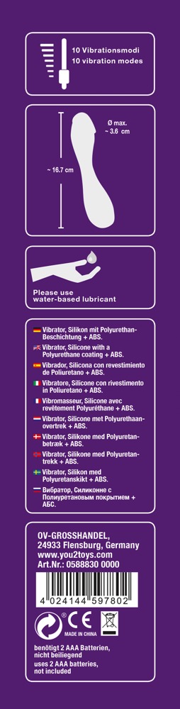 Sweet Smile G-spot Vibrator Purple - ohebný vibrátor k stimulaci G-bodu