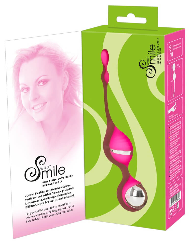 Sweet Smile Vibrating Love Balls - nabíjecí vibrační kuličky, průměr 3,7 cm