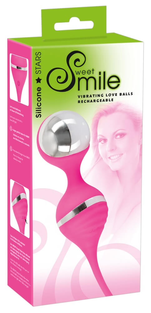 Sweet Smile Vibrating Love Balls - nabíjecí vibrační kuličky, průměr 3,7 cm