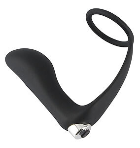 Black Velvets Vibrating Ring & Plug, vibrační masér prostaty 9.5 x 3.5 cm