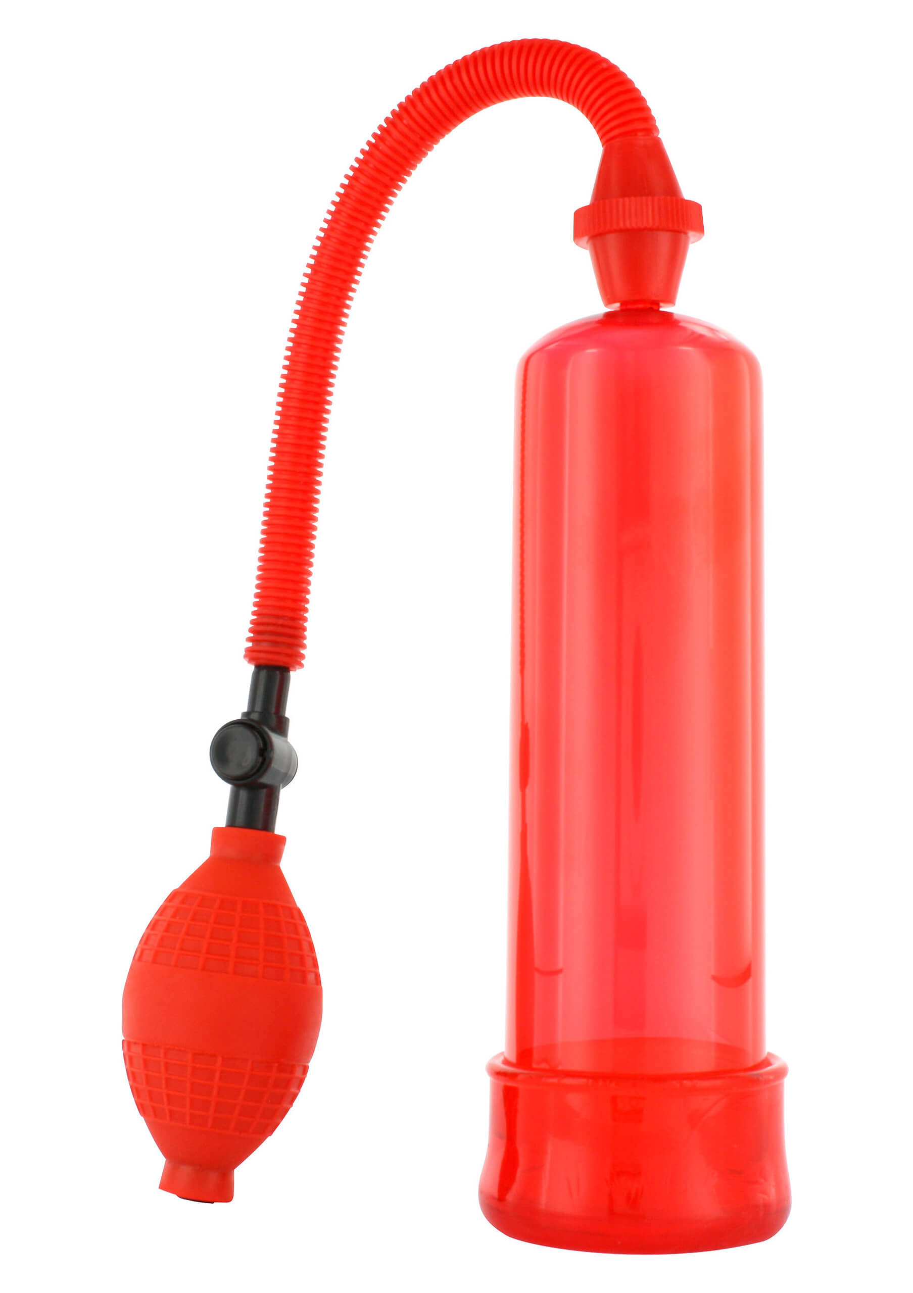 Penis Enlarger Red, vakuová pumpa s mačkacím balonkem 19x3,5 cm