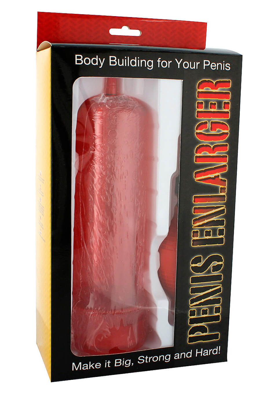 Penis Enlarger Red, vakuová pumpa s mačkacím balonkem 19x3,5 cm